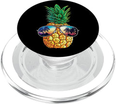 Pineapple Sunglasses Aloha Beaches Hawaiian Funny Black Gift PopSockets PopGrip: Swappable Grip for Phones & Tablets PopSockets PopGrip for MagSafe