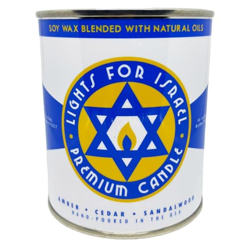 Long-Burning One-Pint Premium Candles for Men | Vintage Inspired Oil Can Design | Soy Wax Vegan Friendly Made in The USA | Fury Bros. | Classically Cool (Lights for Israel)