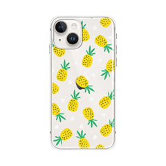 Blingys for iPhone 14 Case Cute Pineapple Style with Hearts Pattern Fun Fruits Design Transparent Soft TPU Protective Clear Case 6.1 inch (Pineapple w/Hearts)