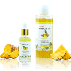 Natural Yoni Wash Yoni Oil Set Feminine Wash for Women ph Balance 1 fl.oz Feminine Oil & 6.7 fl.oz Intimate Vaginal Wash - Pineapple Scent