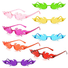 LIULIUBTY Star Shaped Rimless Sunglasses Jelly Fudge Heart Sunglasses Bachelorette Party Colorful Funky Sunglasses Party Favors (Colorful Fire)
