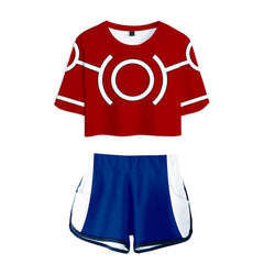 My Sky 2 Piece Anime Outfits for Women Crop Top and Short Pants Sets
