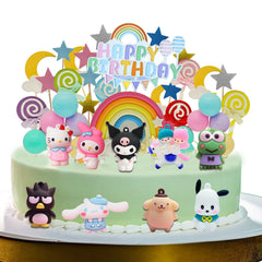 42 Pcs Cute Anime Cake Topper Educatgame Kawaii Anime Cake Decorations Figures Set Great for Theme Birthday Party Decoration Supplies