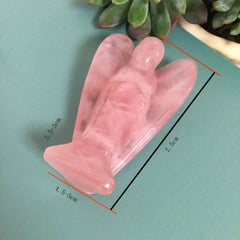 3-Inch Natural Rose Quartz Angel Figurine
