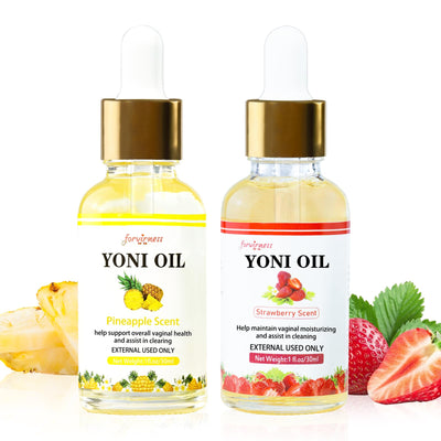 2 Packs Yoni Oil for Women PH Balance Feminine Vaginal Oil for Women Vaginal Dryness Moisturizer Strawberry Pineapple Yoni Oil Fruit Juice Body Oil for Eliminates Odor Yoni Oil for Smell and Taste