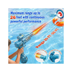 Electric Water Gun for Adults Kids, Automatic Watergun with Led Light, Long Range Transparent Electric Squirt Gun Blaster Summer Outdoor Pool Party Toys Gifts for Boys Girls