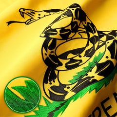 G128 Dont Tread on Me (Gadsden) Flag  2x3 feet  Heavy Duty Spun Polyester 220GSM Embroidered, Tough, Durable, Indoor/Outdoor, Vibrant Colors, Brass Grommets