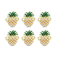 Pineapple Napkin Ring Set of 6