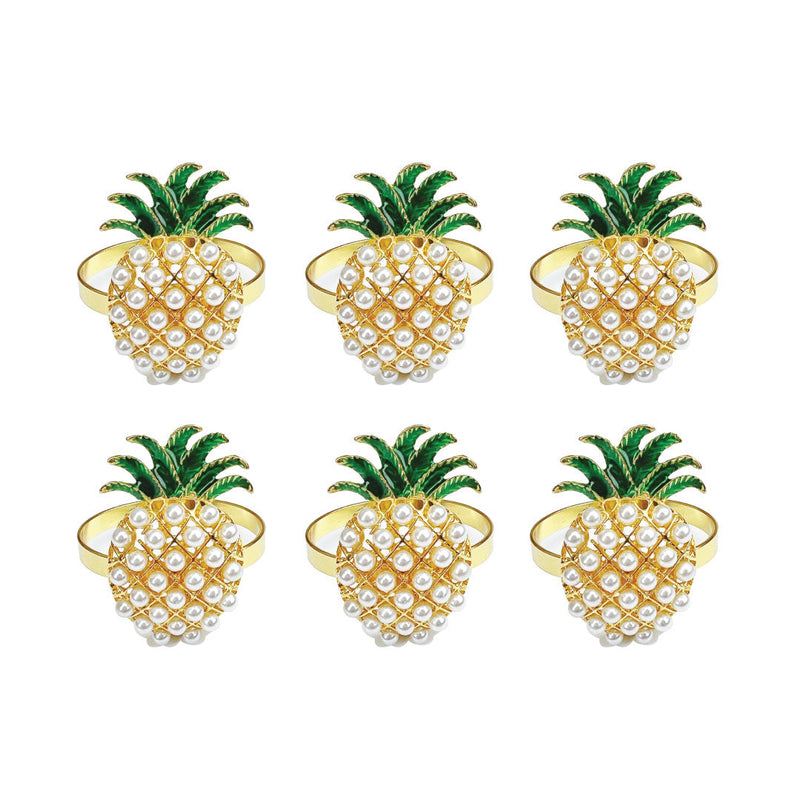 Pineapple Napkin Ring Set of 6
