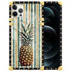 DAIZAG Compatible with iPhone 12 CaseStripe Pineapple 12 Pro CasesRetro Gold Scratch-Resistant Soft TPU Protective Case for iPhone 12/12 Pro 6.1-inch