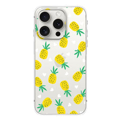Blingys for iPhone 15 Pro Max Case Cute Pineapple Style with Hearts Pattern Fun Fruits Design Transparent Soft TPU Protective Clear Case 6.7 inch (Pineapples w/Hearts)