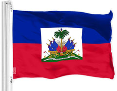 G128 Haiti Haitian Flag  3x5 Ft  Printed 150D Polyester  Indoor/Outdoor, Vibrant Colors, Brass Grommets, Quality Polyester, Much Thicker More Durable Than 100D 75D Polyester
