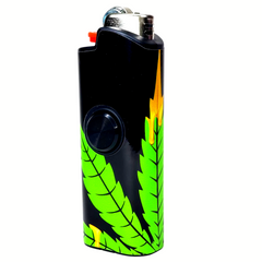 FLKR LYTR® Fidget Spinner Lighter Case "Green Drip" for Bic® Lighter Case - $12.49