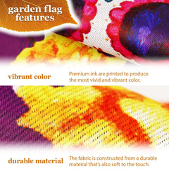 G128 Combo Pack: Garden Flag Stand Black 36 in x 16 in & Garden Flag Day of the Dead Decoration Sugar Skull 12x18 DoubleSided Blockout Fabric