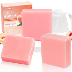 Yoni Soap Bar Yoni wash for Women PH Balance 3Pack Gentle V Cleansing Intimate Soap Feminine Wash Eliminates Odor Moisturizing vaginal soap Bath Soap (peach Juice)