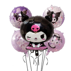 5PCS Cute Anime Birthday Decorations Anime Themed Party Supplies Including Aluminum Film Balloons Perfect for Birthday Parties