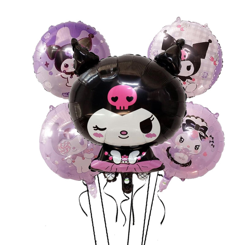 5PCS Cute Anime Birthday Decorations Anime Themed Party Supplies Including Aluminum Film Balloons Perfect for Birthday Parties