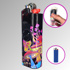 FLKR LYTR® Fidget Spinner Lighter Case "Big Mushroom Garden" for Bic® Lighter Case - $11.99