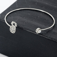 Pineapple Sparkling Open Cuff Bracelet for Girls
