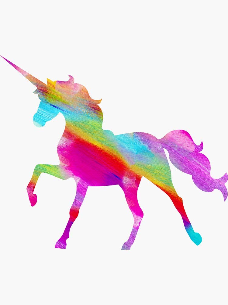 Watercolor Rainbow Unicorn Sticker - Sticker Graphic -Stickers for Hydroflask Water Bottles Laptop Computer Skateboard Waterproof Decal Stickers