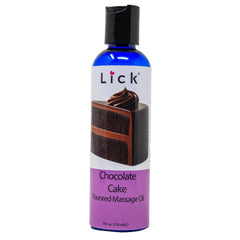 Lick Chocolate Cake Decadence Flavored Massage Oil – Edible Luxurious Body Safe for Intimacy 4 oz