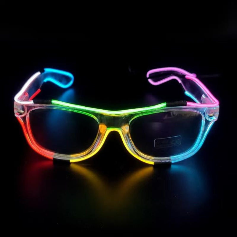 Glow in the Dark Multi-Color LED EL Wire Light-Up Glasses