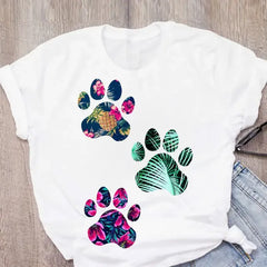 Graphic Watermelon Pineapple Print Women's T-Shirt