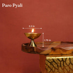 Handcrafted Paro Pyali 2.2 Inch Brass Diya for Pooja Premium Brass Gold Finish Oil Diya Lamp for Home Temple & Festivals Rust Resistant Diwali Puja Decorations for Home