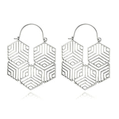 Hex -Silver Earrings