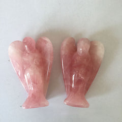3-Inch Natural Rose Quartz Angel Figurine