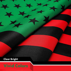 G128 2 Pack: Afro American Black Liberation BLM Flag  3x5 Ft  LiteWeave Pro Series Printed 150D Poly  Indoor/Outdoor, Vibrant Color, Brass Grommets, Thicker and More Durable Than 100D Polyester