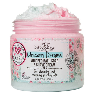 Bella & Bear Unicorn Dreams Whipped Bath Soap SLS Free Paraben Free Cruelty-Free Vegan Body Wash And Shave Cream 6.7oz mango & pineapple with a hint of vanilla