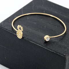 Pineapple Sparkling Open Cuff Bracelet for Girls