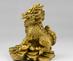 Brass Feng Shui Qilin Decorative Furniture Piece