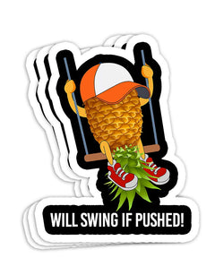 Swingers Pineapple Swinging Lifestyle Funny Swinger Gift Decorations - 4x3 Vinyl Stickers Laptop Decal Water Bottle Sticker (Set of 3)