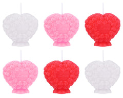 6 Pcs Valentines Day Candles- Heart Shape Scented Candles- Handmade Diamond Heart Aromatherapy Candles for Valentines Day Wedding Anniversary Birthday Home Decor (Red Pink)