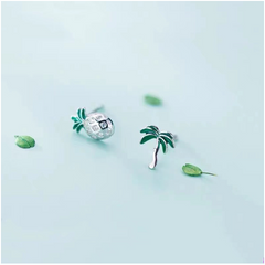 S925 Silver Korean Style Asymmetric Pineapple Earrings