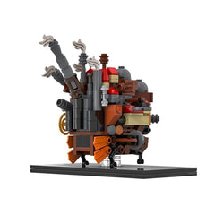 Piegricdiat Moving Castle Building Blocks Set Calcifer &Moving Castle Bricks Toy for Japanese Anime FansCollectibles for Japanese Anime Fans(Brown Small Castle)
