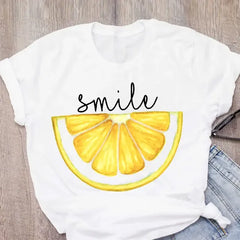 Graphic Watermelon Pineapple Print Women's T-Shirt