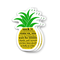 JBaptist Vinylart (3Pcs) Psych Stickers Tv Show Pineapple Vinyl Quotes Sticker 3 Inch for Water Bottle Tumbler Laptop Hat Phone Case