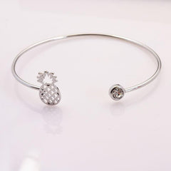 Pineapple Sparkling Open Cuff Bracelet for Girls