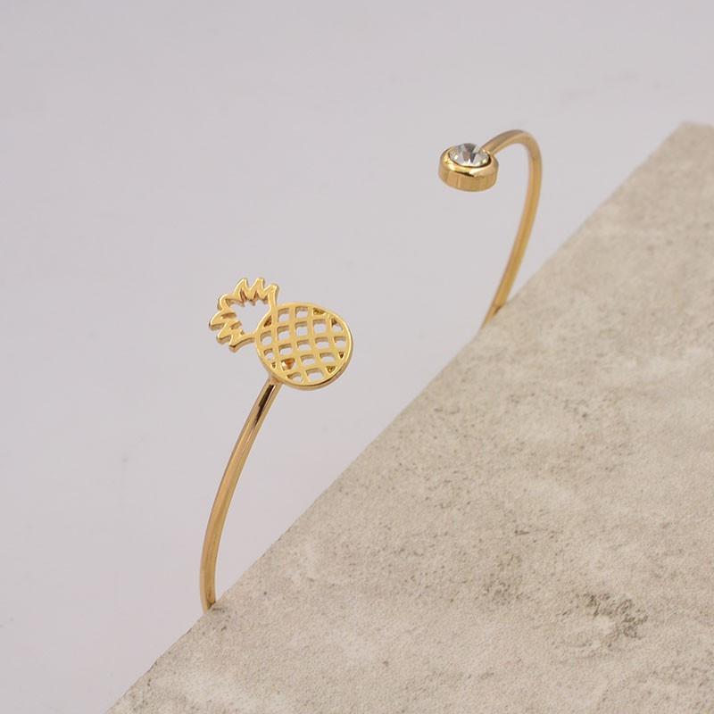 Pineapple Sparkling Open Cuff Bracelet for Girls