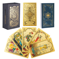 SIOKUY Tarot Cards Deck Luxury Tarot Card Deck Splendid Classic Tarot Deck Durable Waterproof Gold Foil Tarot Decks for Beginners (Gold Sun)