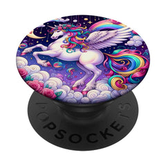Unicorn Purple Design Cute Colorful Kawaii Rainbow Girls PopSockets Adhesive PopGrip