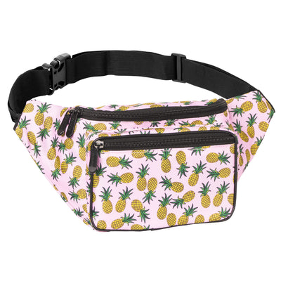 80s Retro Fanny Pack Belt Bag I Mens Fanny Packs for Women Fashionable - Crossbody Bag Bum bag Waist Bag Waist Pack - Hands Free for Hiking| Halloween (Pineapple)